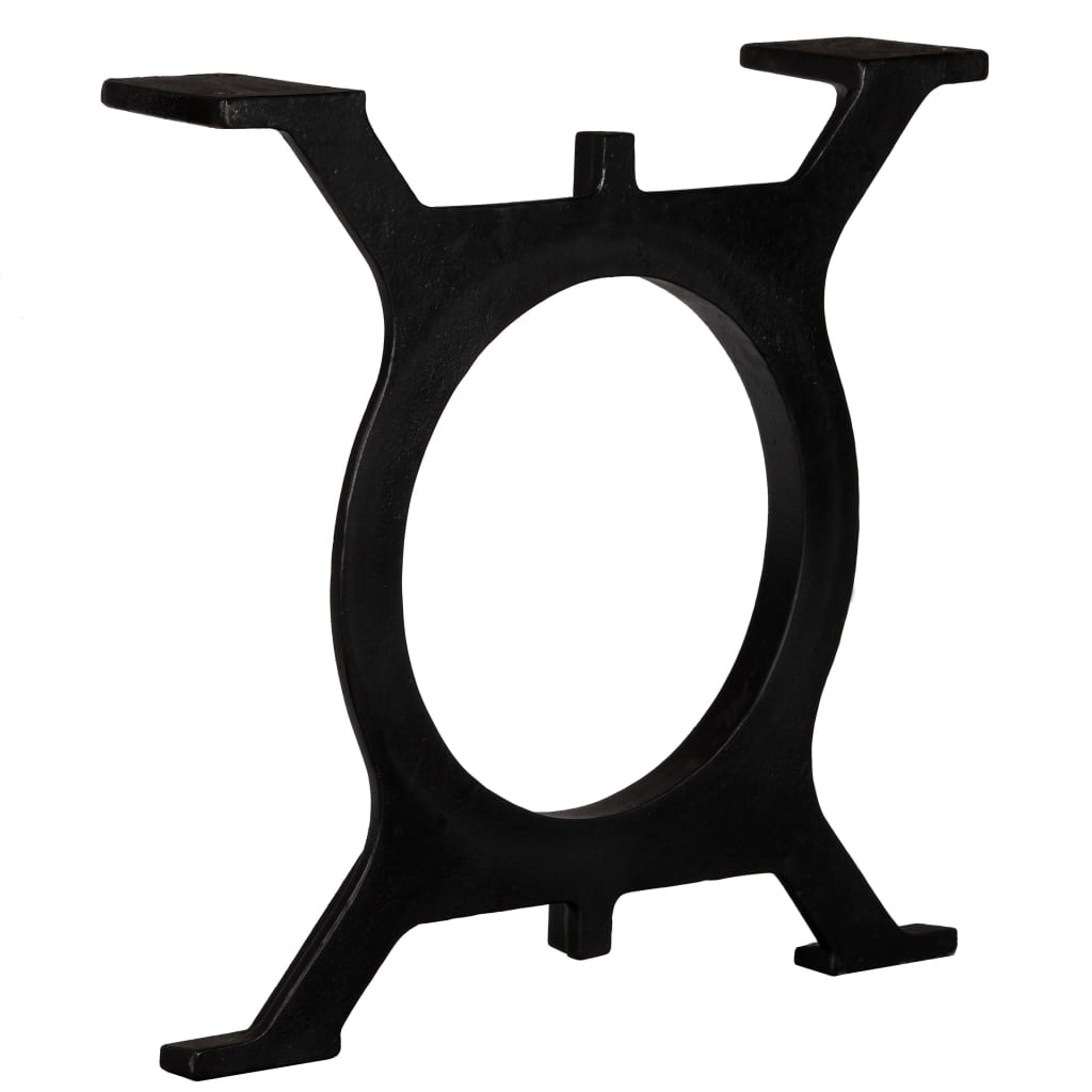 Sturdy Cast Iron O-Frame Coffee Table Legs 2 pcs - Black Finish