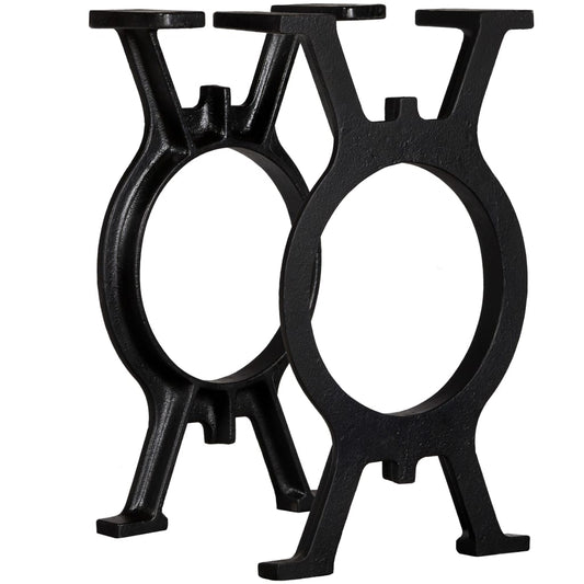 Black Cast Iron O-Frame Bench Legs Set - 2 Pcs