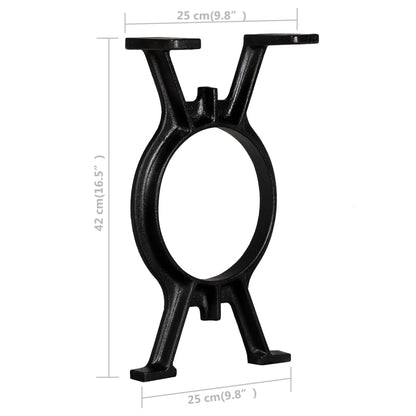 Black Cast Iron O-Frame Bench Legs Set - 2 Pcs