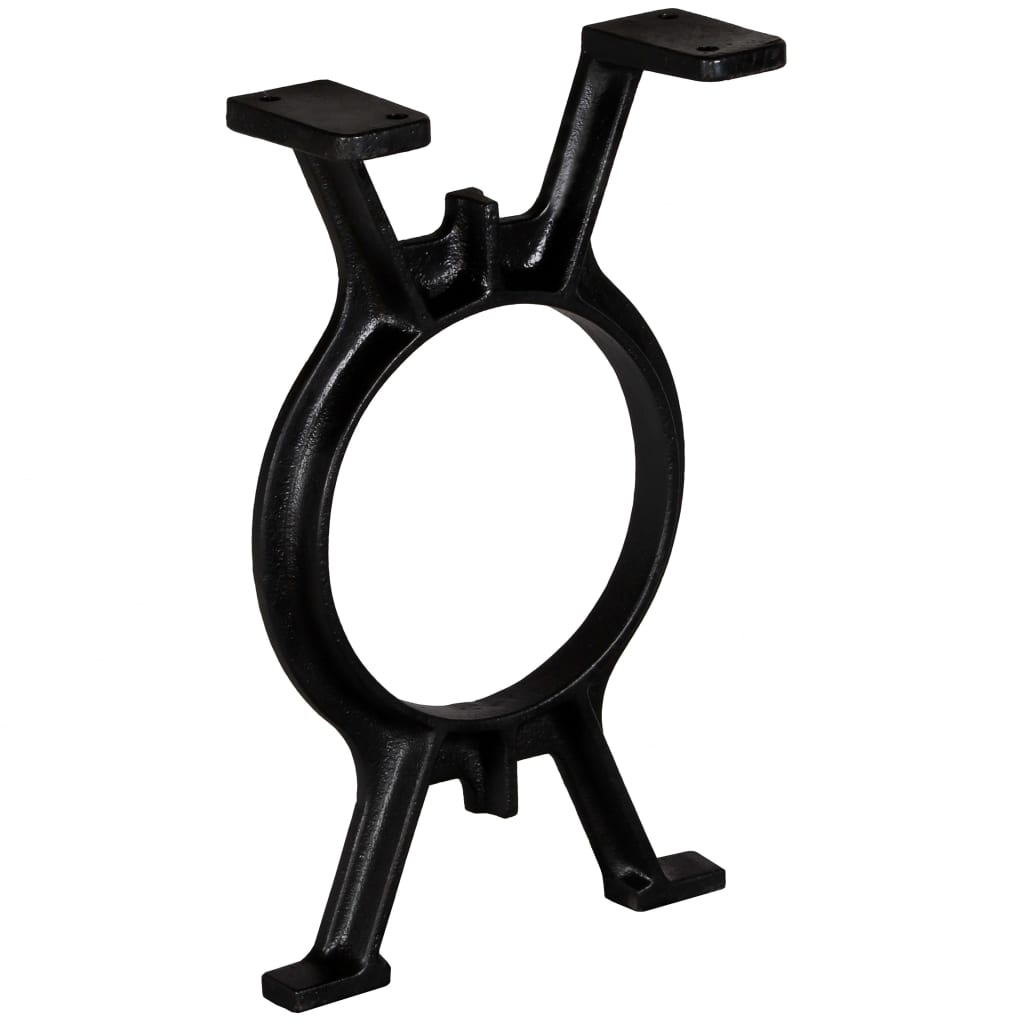 Black Cast Iron O-Frame Bench Legs Set - 2 Pcs