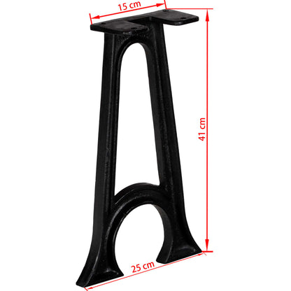 Arched A-Frame Cast Iron Bench Legs 2pcs - Durable & Stylish