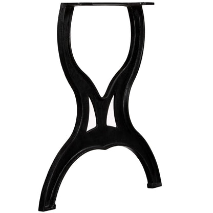 Industrial X-Frame Cast Iron Dining Table Legs Set of 2 - Black