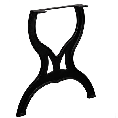 Industrial X-Frame Cast Iron Dining Table Legs Set of 2 - Black