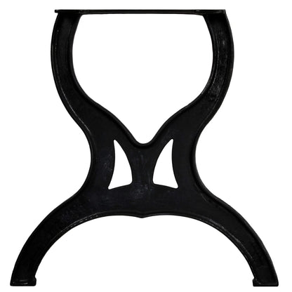 Industrial X-Frame Cast Iron Dining Table Legs Set of 2 - Black