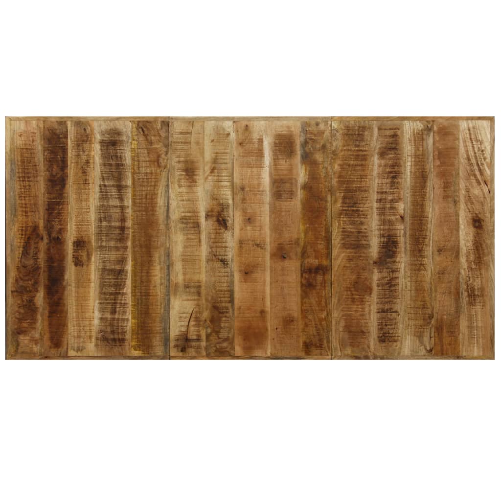 Solid Mango Wood & Steel Cross Dining Table - 180 cm Elegant Design