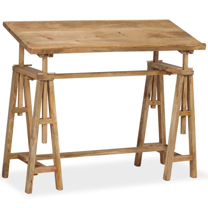 Solid Mango Wood Drafting Table 116x50x76 cm - Natural Finish