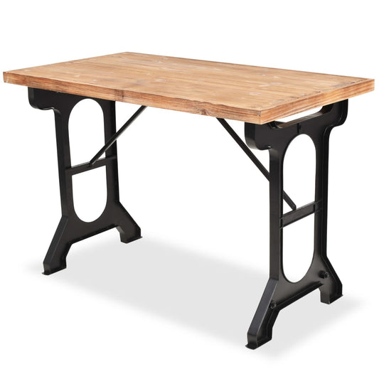 Solid Fir Wood Dining Table with Sturdy Design, 122x65x82 cm