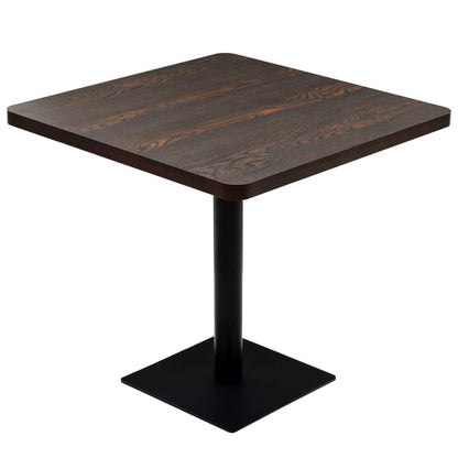 Dark Ash Bistro Table 80x80x75 cm - MDF & Steel Square Design