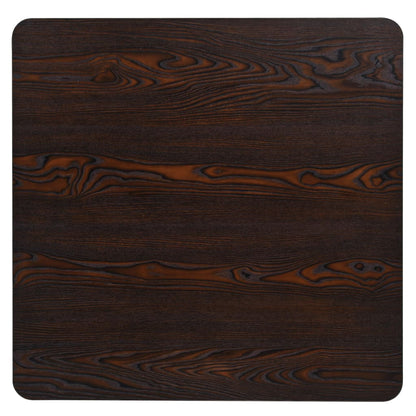 Dark Ash Bistro Table 80x80x75 cm - MDF & Steel Square Design