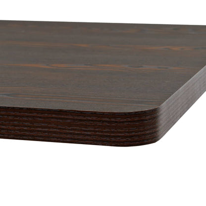 Dark Ash Bistro Table 80x80x75 cm - MDF & Steel Square Design