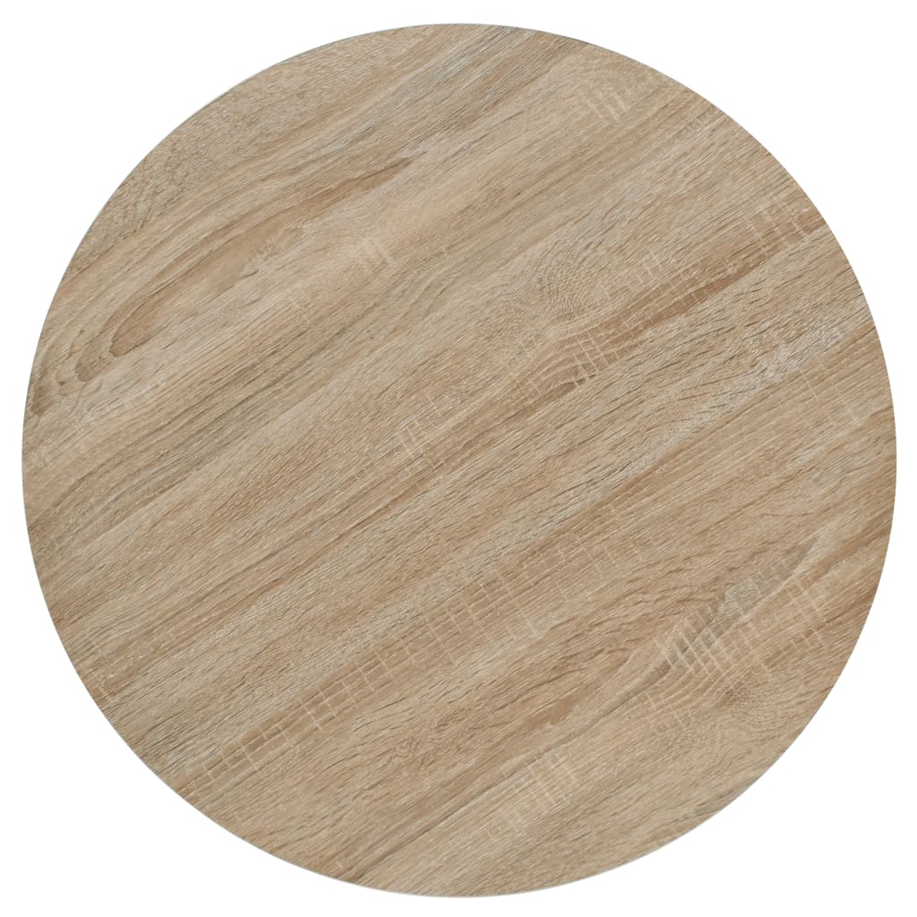 Oak Bistro Table - Round MDF & Steel, 60x75 cm