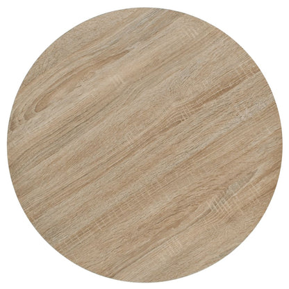 Oak Bistro Table - Round MDF & Steel, 60x75 cm