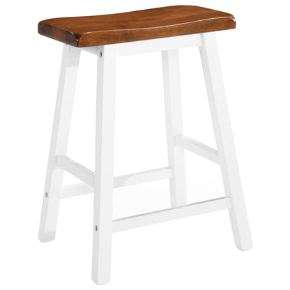 Classic Solid Wood Bar Stools - Set of 2, Natural Finish