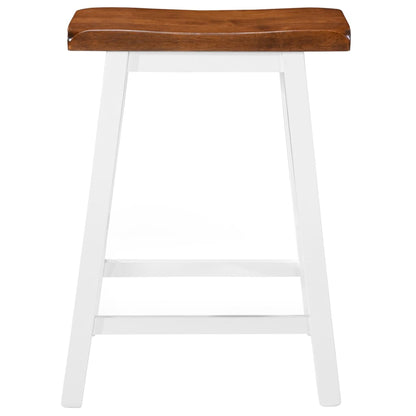 Classic Solid Wood Bar Stools - Set of 2, Natural Finish