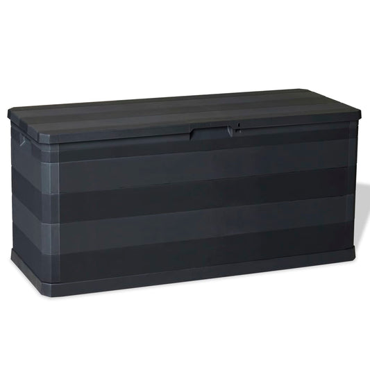 Black Garden Storage Box 117x45x56 cm - Durable Outdoor Solution
