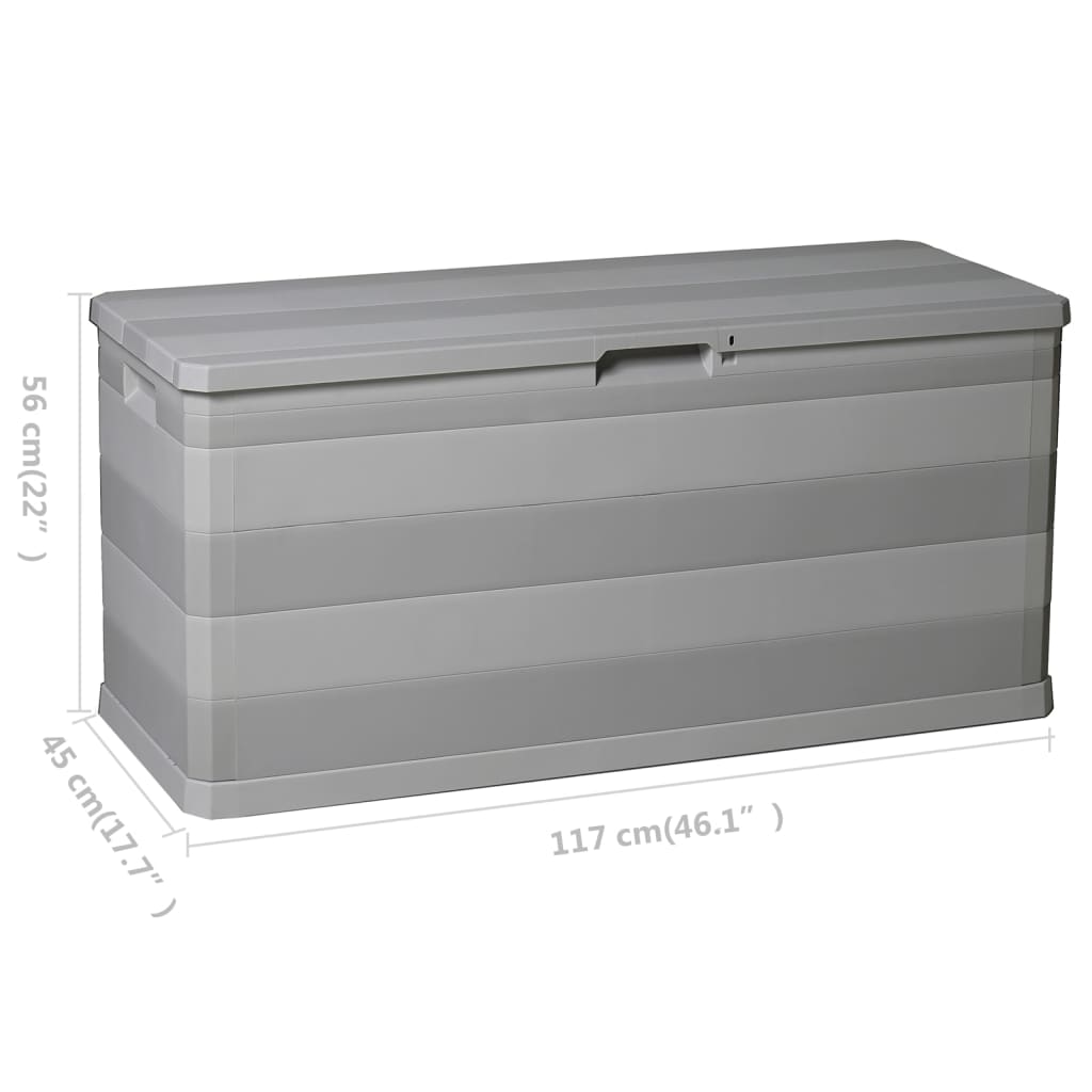 Grey Garden Storage Box 117x45x56 cm - Weatherproof and Durable