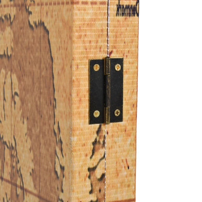Yellow World Map Folding Room Divider, 160x170 cm - Stylish Decor