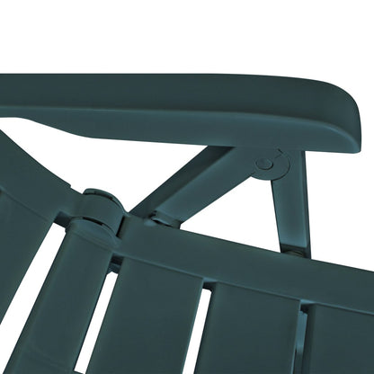 Green Plastic Reclining Garden Chairs Set of 2 - Durable & Stylish