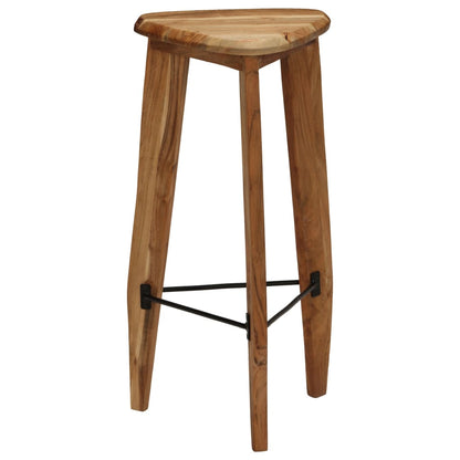 Solid Acacia Wood Bar Stools - Set of 2, Natural Finish