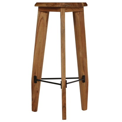 Solid Acacia Wood Bar Stools - Set of 2, Natural Finish