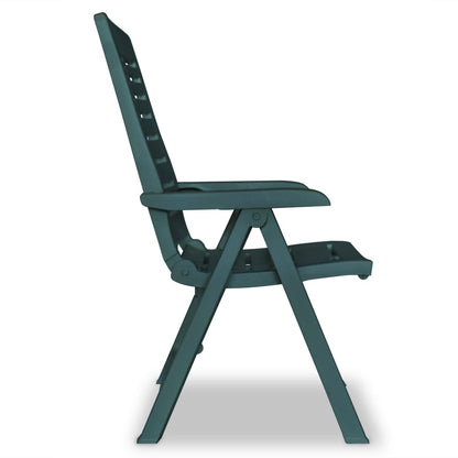 Set of 4 Green Plastic Reclining Garden Chairs - Comfortable & Stylish