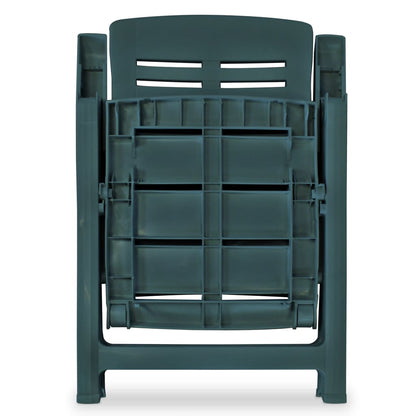 Set of 4 Green Plastic Reclining Garden Chairs - Comfortable & Stylish