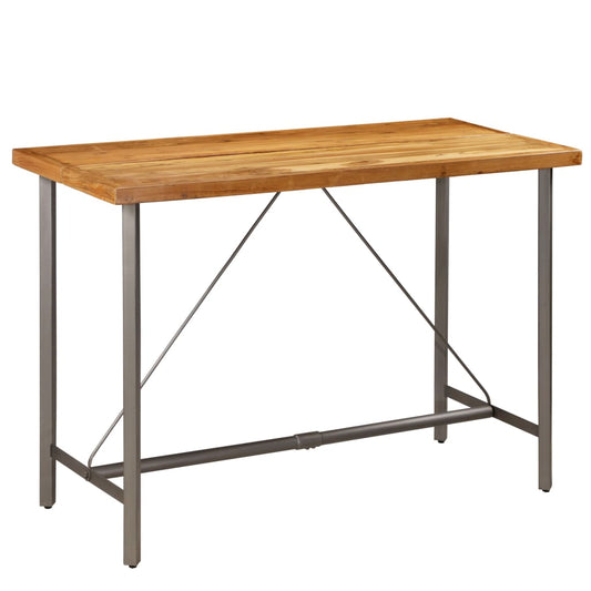 Solid Reclaimed Teak Bar Table, 150x70x106 cm Eco-Friendly Design
