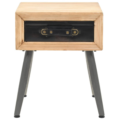 Solid Fir Wood Bedside Table - 43x38x50cm, Rustic Charm
