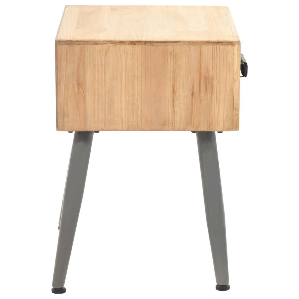Solid Fir Wood Bedside Table - 43x38x50cm, Rustic Charm