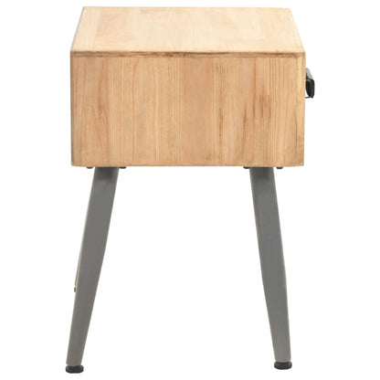 Solid Fir Wood Bedside Table - 43x38x50cm, Rustic Charm
