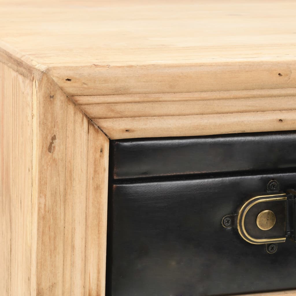 Solid Fir Wood Bedside Table - 43x38x50cm, Rustic Charm