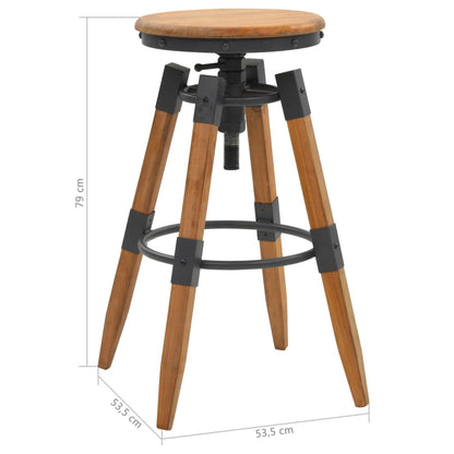 Solid Fir Wood Bar Stools - Set of 2, Timeless Elegance