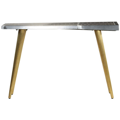 Vintage Aviator Writing Desk - Aircraft Style, 120x60x76 cm, Aluminum