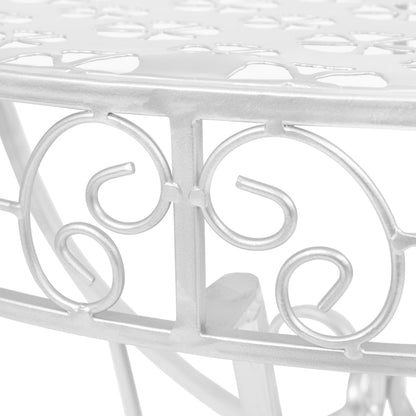 Side Table Vintage Style Half Round Metal 72x36x74 cm Silver