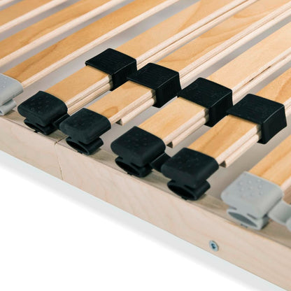 7-Zone Slatted Bed Base, 28 Slats, 100x200 cm, Birch Wood