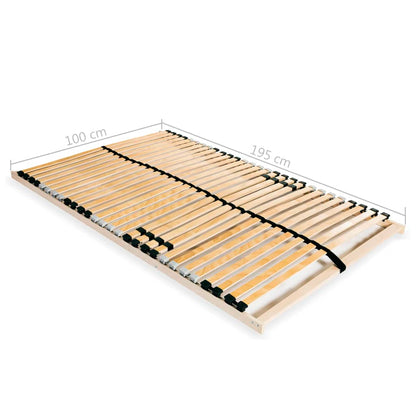7-Zone Slatted Bed Base, 28 Slats, 100x200 cm, Birch Wood