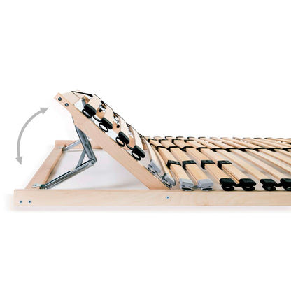 Beech Slatted Bed Base, 28 Slats, 7 Zones, 100x200 cm