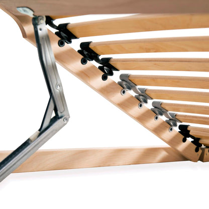 Premium 28-Slat 7-Zone Bed Base, 90x200 cm - Wood Finish