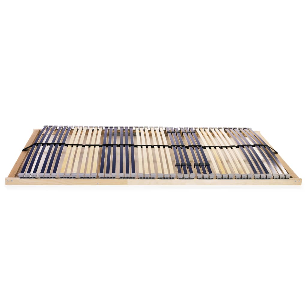 Premium Slatted Bed Base 140x200 cm, 42 Slats, 7 Zones, Wood