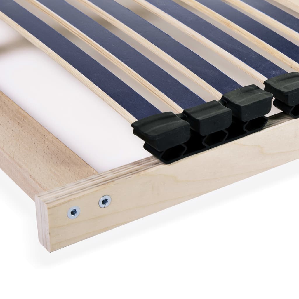 Premium Slatted Bed Base 140x200 cm, 42 Slats, 7 Zones, Wood
