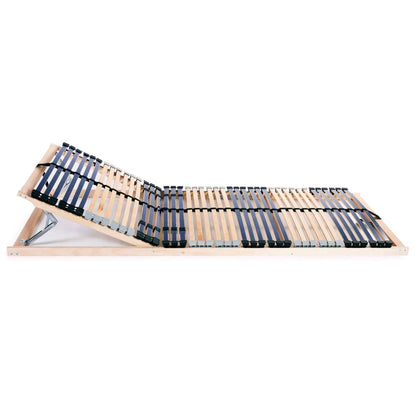 7 Zone Slatted Bed Base, 42 Slats, 70x200 cm, Durable Wood