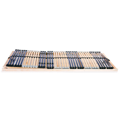 7 Zone Slatted Bed Base, 42 Slats, 70x200 cm, Durable Wood