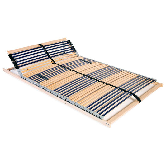 Premium 42-Slat Bed Base 7 Zones, 140x200 cm - Wood Finish