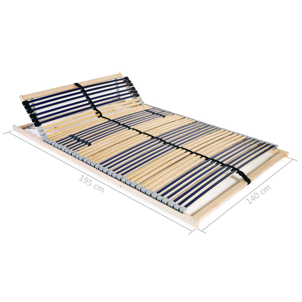Premium 42-Slat Bed Base 7 Zones, 140x200 cm - Wood Finish