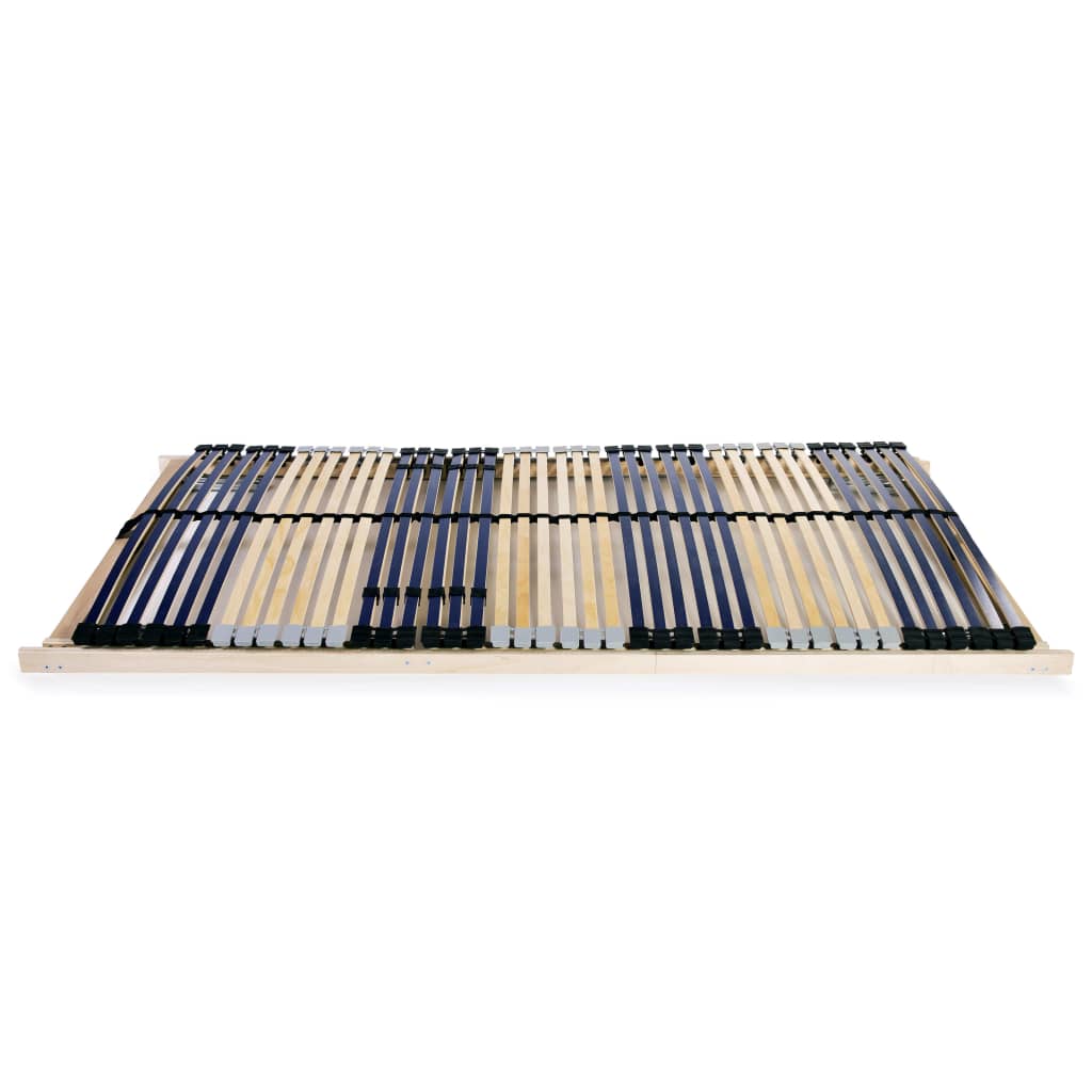 7-Zone Wooden Slatted Bed Base 120x200 cm - 42 Slats, No Mattress