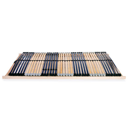 7-Zone Wooden Slatted Bed Base 120x200 cm - 42 Slats, No Mattress