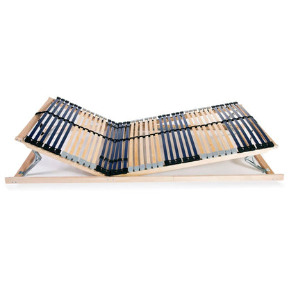 7-Zone Wooden Slatted Bed Base 120x200 cm - 42 Slats, No Mattress