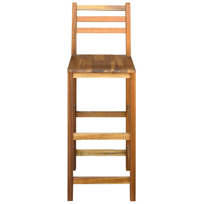 Bar Chairs Set of 2 in Solid Acacia Wood - Durable & Stylish Seating