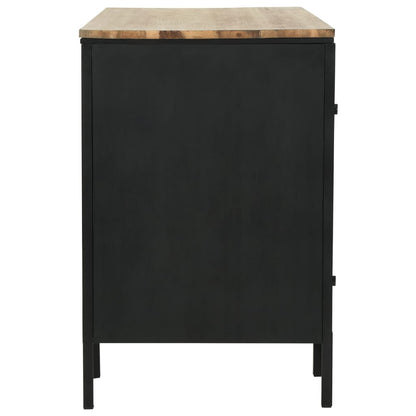 Solid Firwood & Steel Double Pedestal Desk 120x50x76 cm