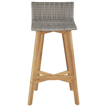 Solid Acacia Wood Bar Chairs Set of 2 - Elegant & Durable Design